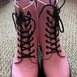 Steve madden pink combat boots